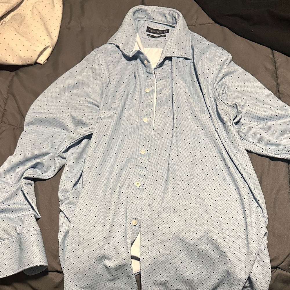 Denim & Flower Light Blue Polka Dot Dress Shirt